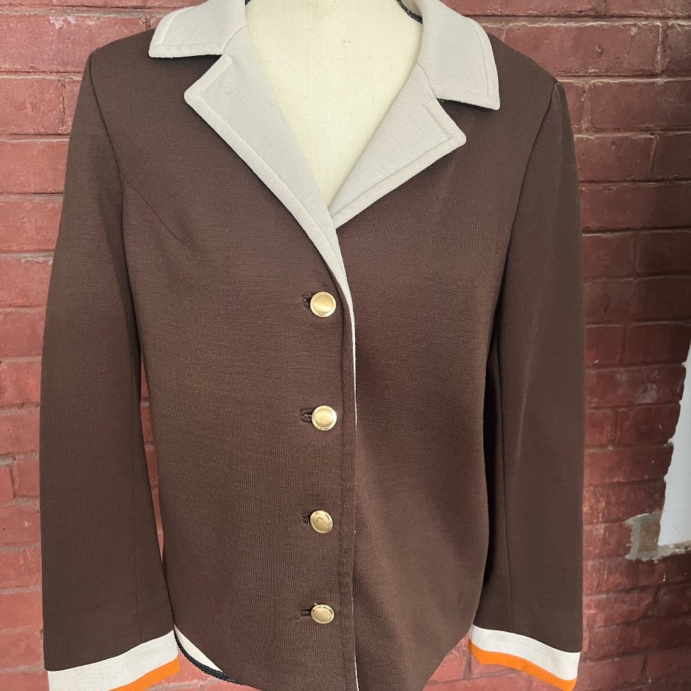 70's Blazer with Orange Detailing - Vogue and Vanity